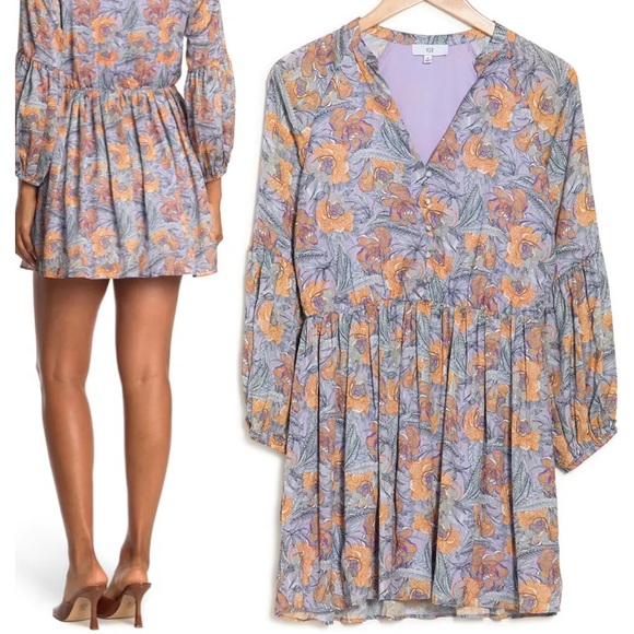 NWT NSR Andra Flared Floral Mini Dress - Picture 2 of 4